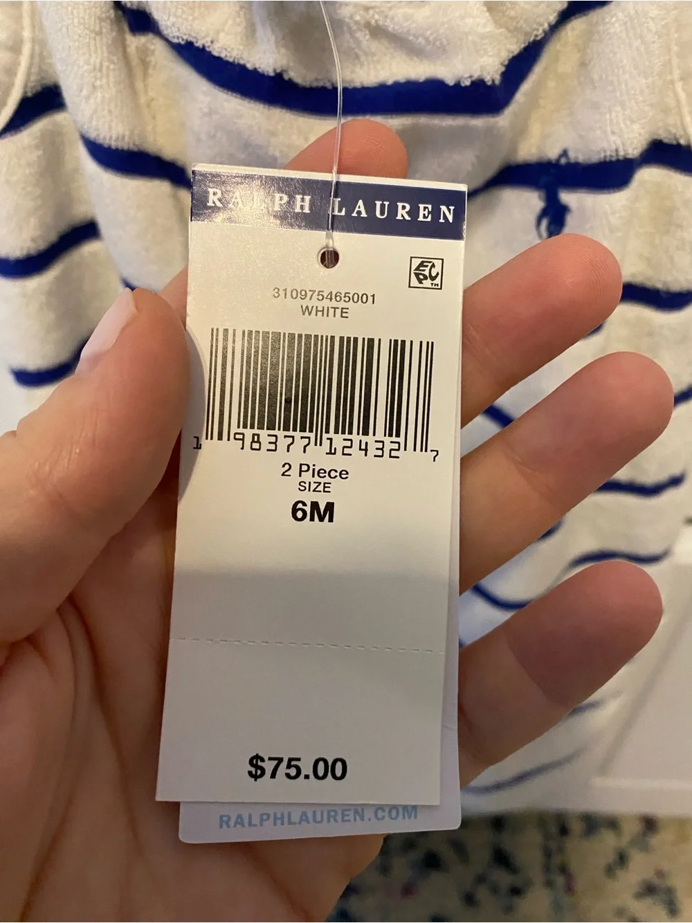 Ralph Lauren Striped Terrycloth Set / Size 6m / NWT